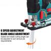 1080W 12V Cordless Jig Saw Electric Jigsaw 70mm 6 Speed Adjustable Portable Woodworking Power Tool 45 Degree Tilt Angle