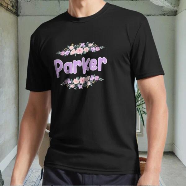 New Purple Flower Parker Active Logo Men s Black T shirt Funny Size S to 5XL 3XL