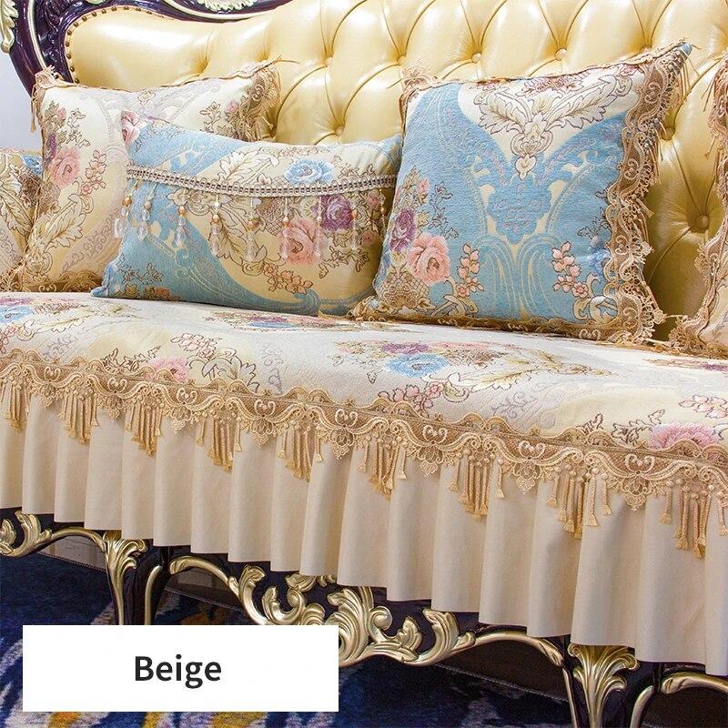 European Anti-Slip Sofa Cover Four Seasons Universal Sofa Towel Jacquard Chenille Sectional Slipcover Furniture Protector Cover