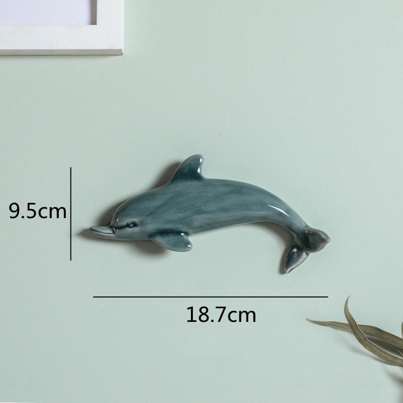 Wall Decoration Ceramic Suspension Dolphin Fish Color Ocean Background Wall Children's Room Decoration Accessories Baby Nursery