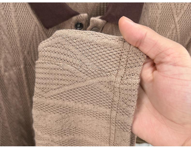 Męski letni dzianinowy sweter z krótkim rękawem w koreańskim stylu z haftem żakardowym 2025