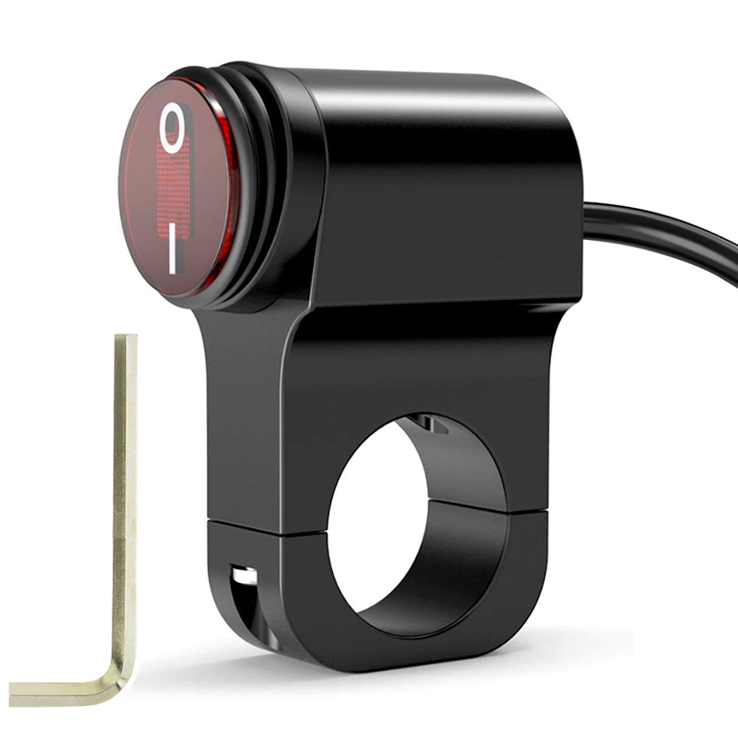 

Kiligen 22mm Headlight Fog Spotlight On/Off Switch Waterproof Handlebar Switch for Motorcycle красный