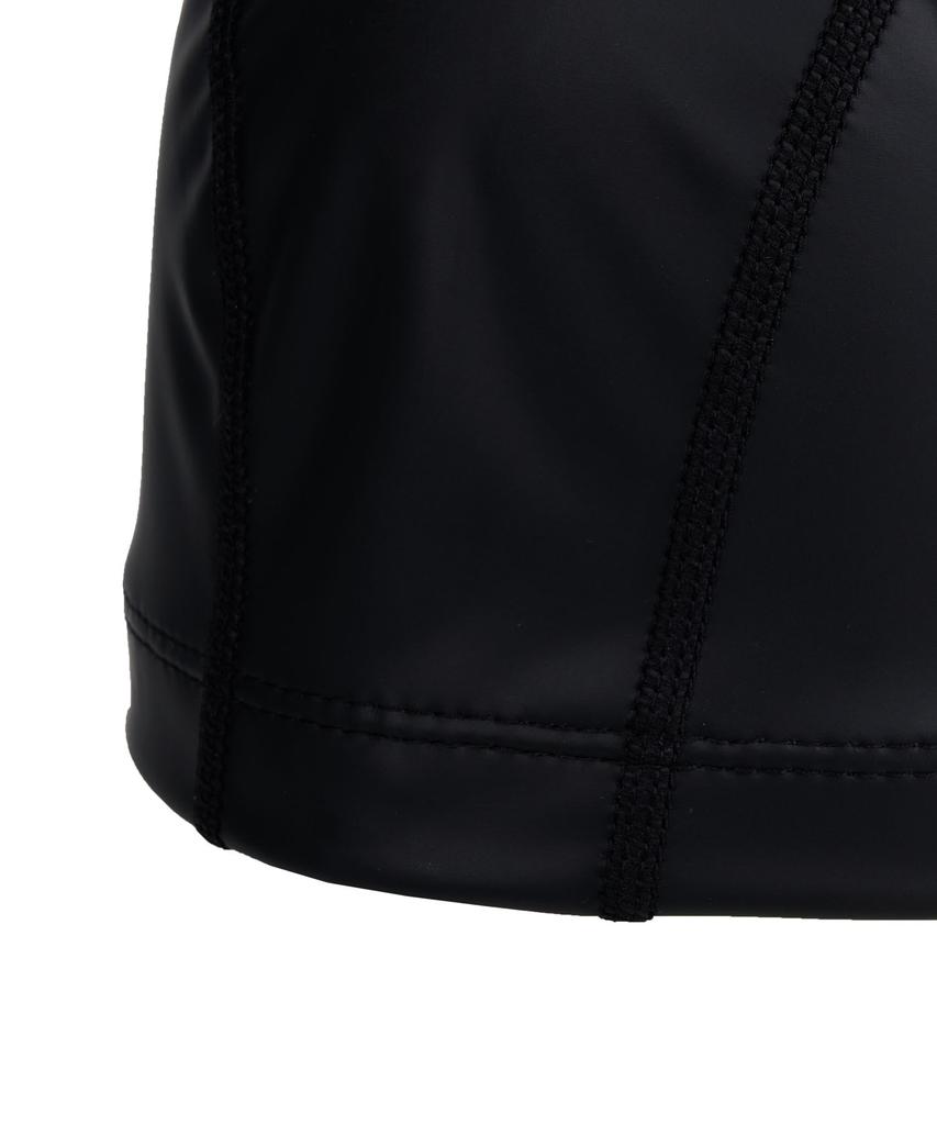 Lenomasuyeongbog Adult Text Pu Long Hair Swim Cap Black Ro-Rc2E008-Bk