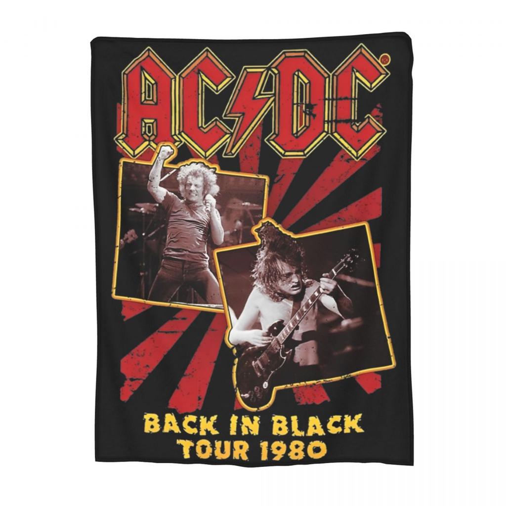 AC DC Music Band Cobertores Veludo Têxtil Decoração Portátil Super Quente Cobertores para Cama Escritório Tapete Peça