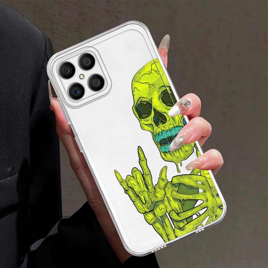 

Soft Phone Cover Case for Honor 90 Lite X8 X7b X9a X9b X8b X8a Strange Skeleton Honor X8a