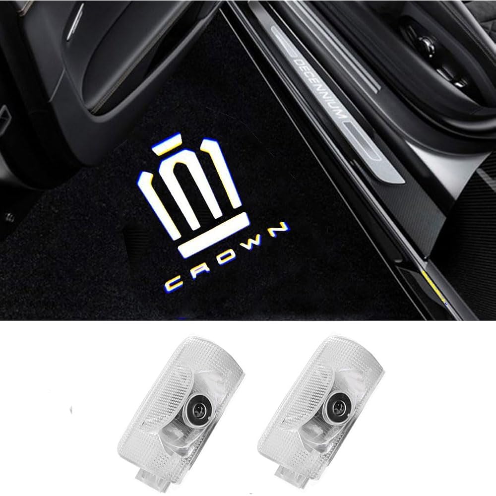 

Yaoperfor Courtesy Lamp, LED Logo Door Light, High Brightness LED Chip, Set of 2 (Left and Right), Compatible with Toyota Crown 18 Series, 200 Series,