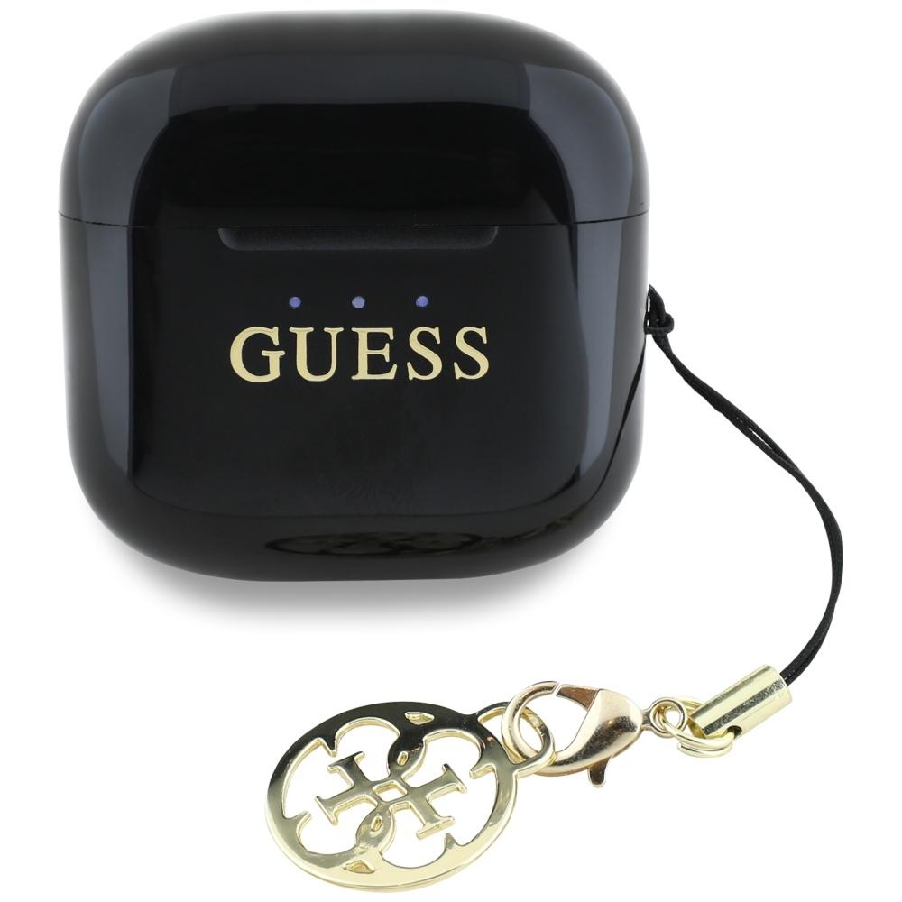 Słuchawki Tws Guess Glossy Effect        Printed Classic Logo & Charm Czarny