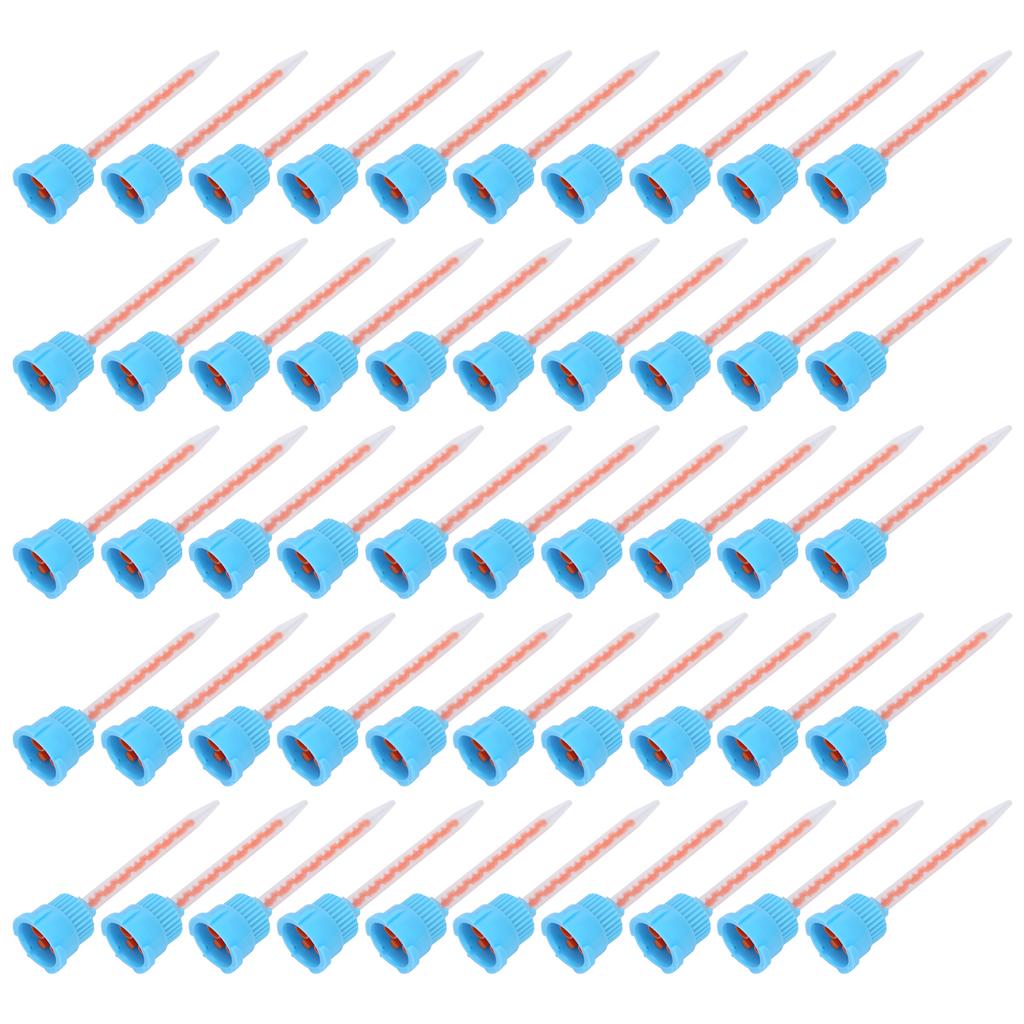 50pcs Epoxy Mixing Nozzle Tip for Adhesive Applicator Resin Mixing Tip Dental AccessoryBlue Orange 10:1