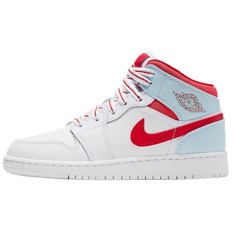 

New Jordan 1 Mid White Topaz Mist GS 555112-104 35.5