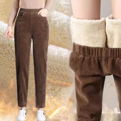 Autumn and Winter Women's Flannel Pants Nine-point Casual Women's Pants Radish Pants