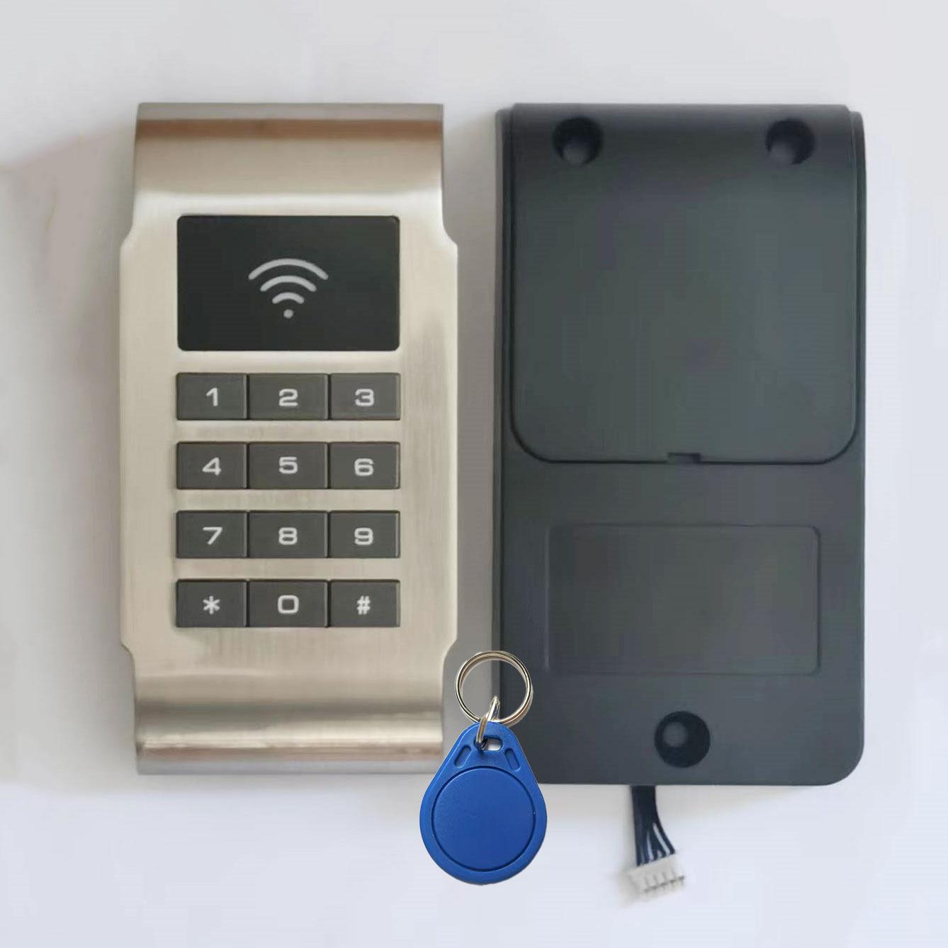 Zinc Alloy Storage Room RFID Code Keyless Digital Locker Lock Electronic Password Cabinet Lock Gym Spa Drawer Lock (silver,Door Lock&Wood Door&Zinc Alloy) серебряный