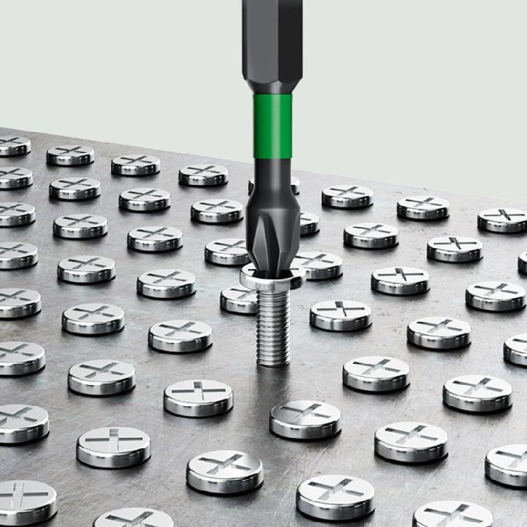 Resistant To Wear Hardened Steel Fastener Crosses Bit Hexagonal Shank Magnetic Grip For High Force Drilling And Securing