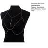 Sexy Bra Chain Multi-layers Shiny Rhinestone Tassel Golden Silver Color Metal Beach Bikini Chest Body Chain Jewelry Necklace Club Accessories