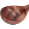 Wooden Soup Ladle, Acacia Wood Soup Spoon with Back Hooks Long Handle Porridge Spoon Kitchen Utensil for Cooking, Serving and Stirring (9.5inch)