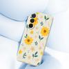For Samsung Galaxy A36 5G Case Yellow Floral and Leaves Pattern Printing Straight Edge TPU Phone Back Cover