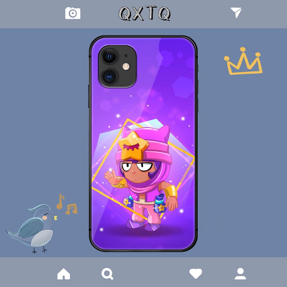 Kreslený herní kryt Brawl Stars pro iPhone Samsung Galaxy Redmi Note S 17 16 15 14 13 20 24 25 54 Pro Max Ultra Fe Kryt z tvrzeného skla