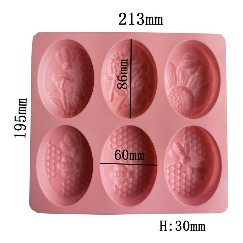 1 Pc 6pcs Oval Bee Shaped Ice Cream Jelly Pudding Soap Cake Mould Home Kitchen Cake Dessert Baking Tools