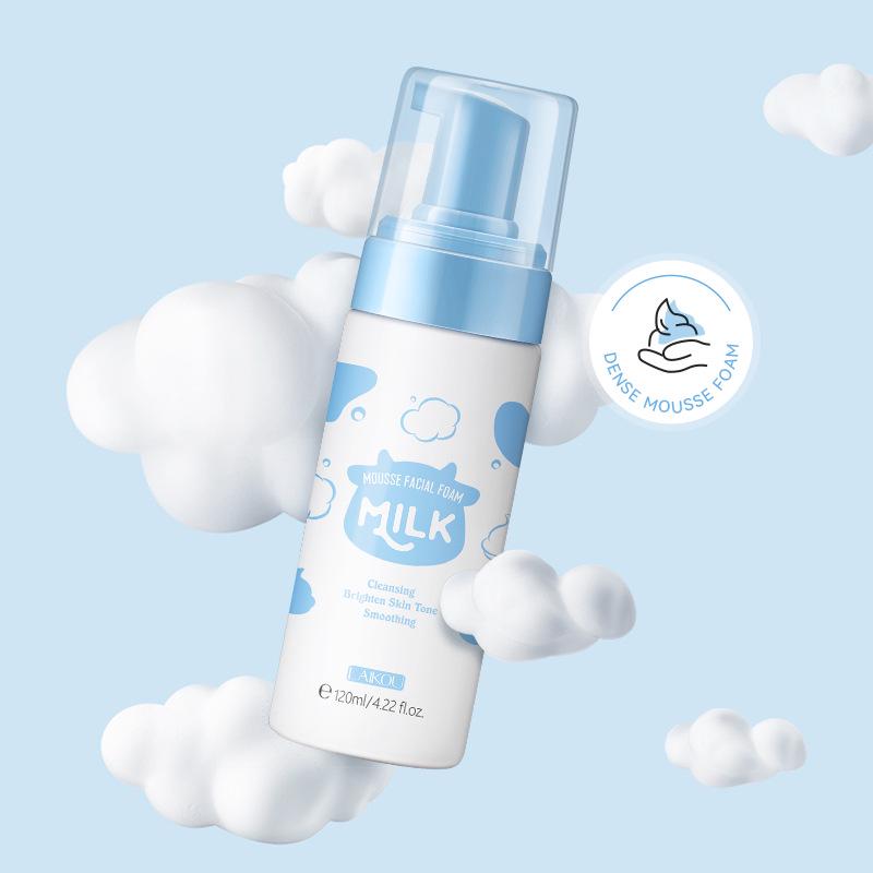 LAIKOU 120ml Milk Cleansing Mousse Facial Cleanser for Refreshing Pores