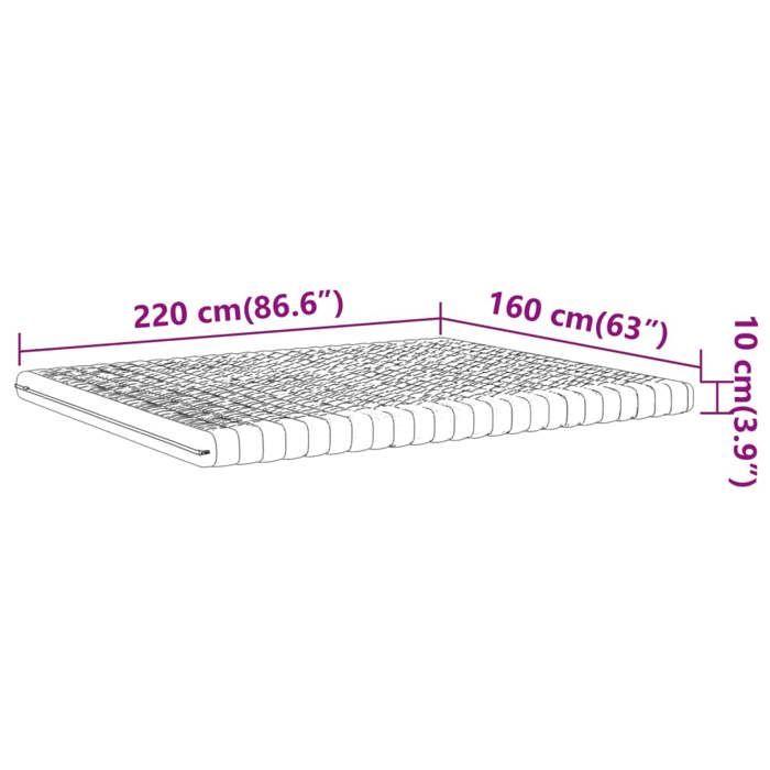 VidaXL Matelas en mousse blanc 160x220 cm 7 zones dureté 20 ILD,matelas de lit,matelas de lit de jour,matelas en mousse 4016659