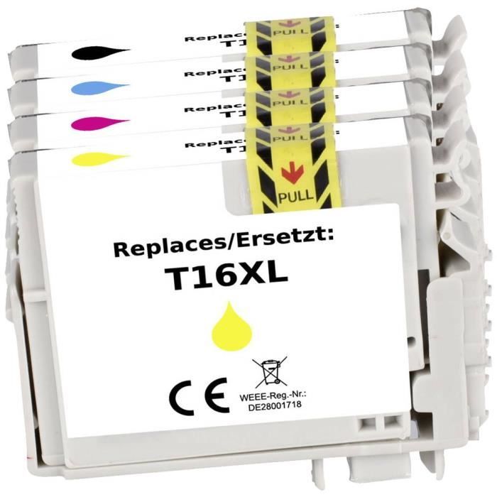 Cartouche d'encre RENKFORCE compatible Epson 16XL (C13T163640) - Noir, Cyan, Magenta, Jaune