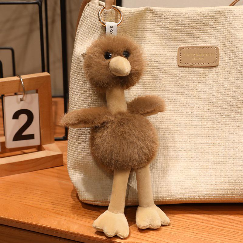 Colorful Ostrich Plush Toy Pendant - Backpack Charm & Desk Companion for Kids