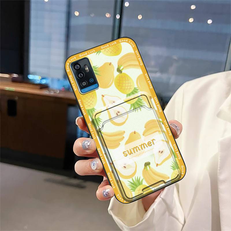 Protective Durable Phone Case For ZTE Blade A71 Dirt-resistant TPU Soft Case Full Wrap Card Slot Waterproof Cute Cartoon