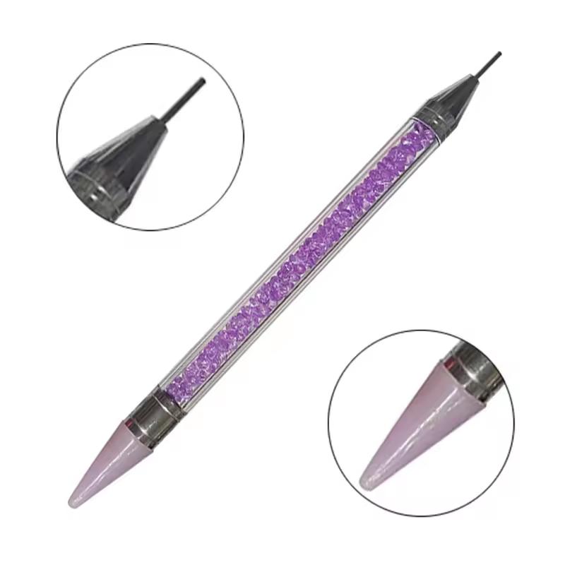Pic à Strass à Cire pour Ongles Stylo à Points Stylo à Cire Double Pointe pour Strass Pointe Outil d'Art pour Ongles Cristal & Pierre Précieuse pour Manucure DIY