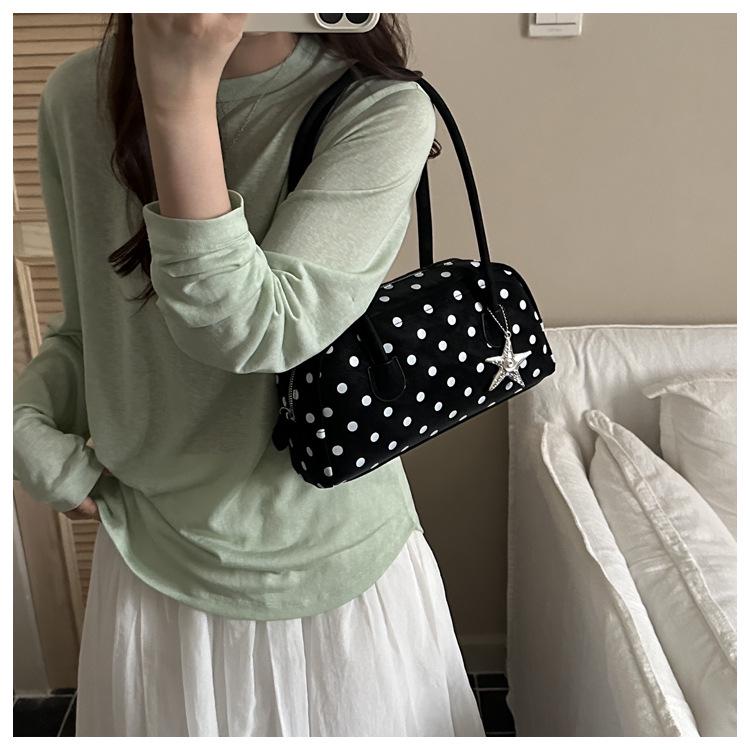 2026 Women's Textured Polka Dot Mickey Boston Crossbody Bowling Bag