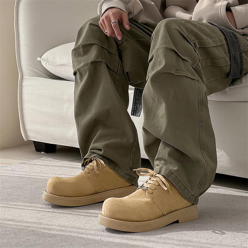 58028 Derby shoes men's spring and summer new Mickey big head shoes platform heightening low-top short boots fashion leather shoes