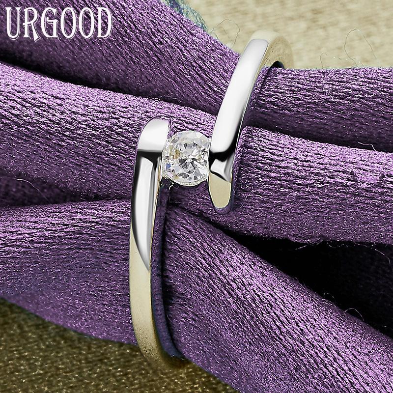 925 Sterling Silver Charm AAA Zircon Ring Fashion Gift Party Jewelry