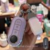 Key Fob Cover For Fiat Grande Punto, Evo, Panda, Bravo, Stilo, 500L and Lancia Y, Delta Musa Car Keychain Lanyard