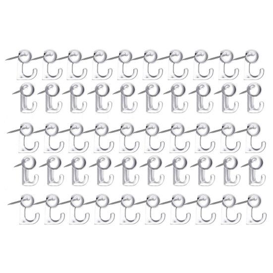 50 Pcs Push Pin Hooks Plastic Heads Cork Board Hooks Decorative Thumb Tacks Hook for Cork Bulletin Board Photos Calendar Home Office School Supplies
