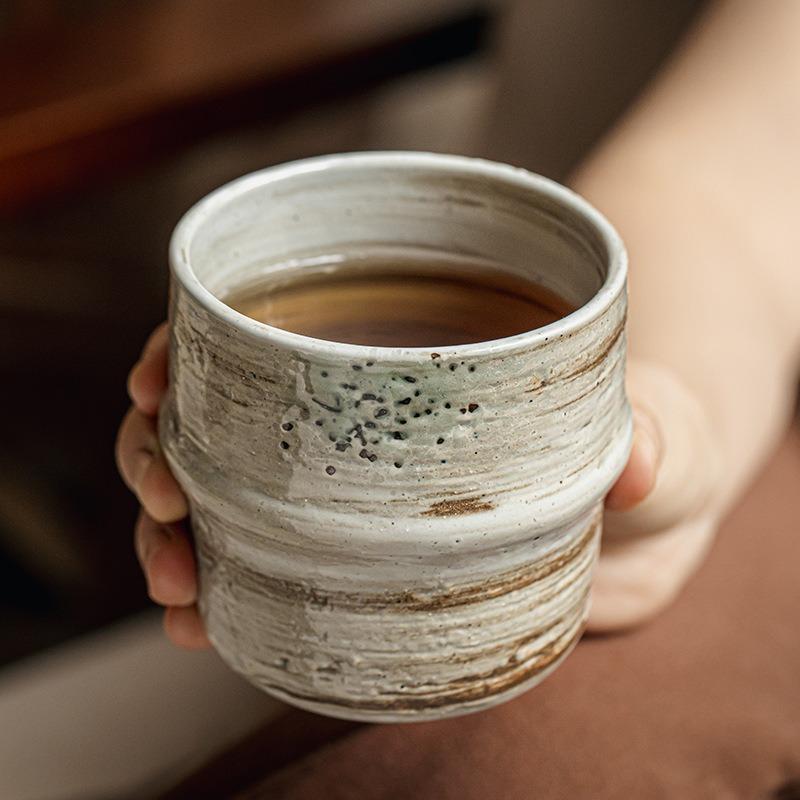 Japanese Rough Ceramic Coffee Cup Vintage Old Gourd Cup Featured Stone Hand-held Ceramic Tea Cups Living Room Decoration Gift