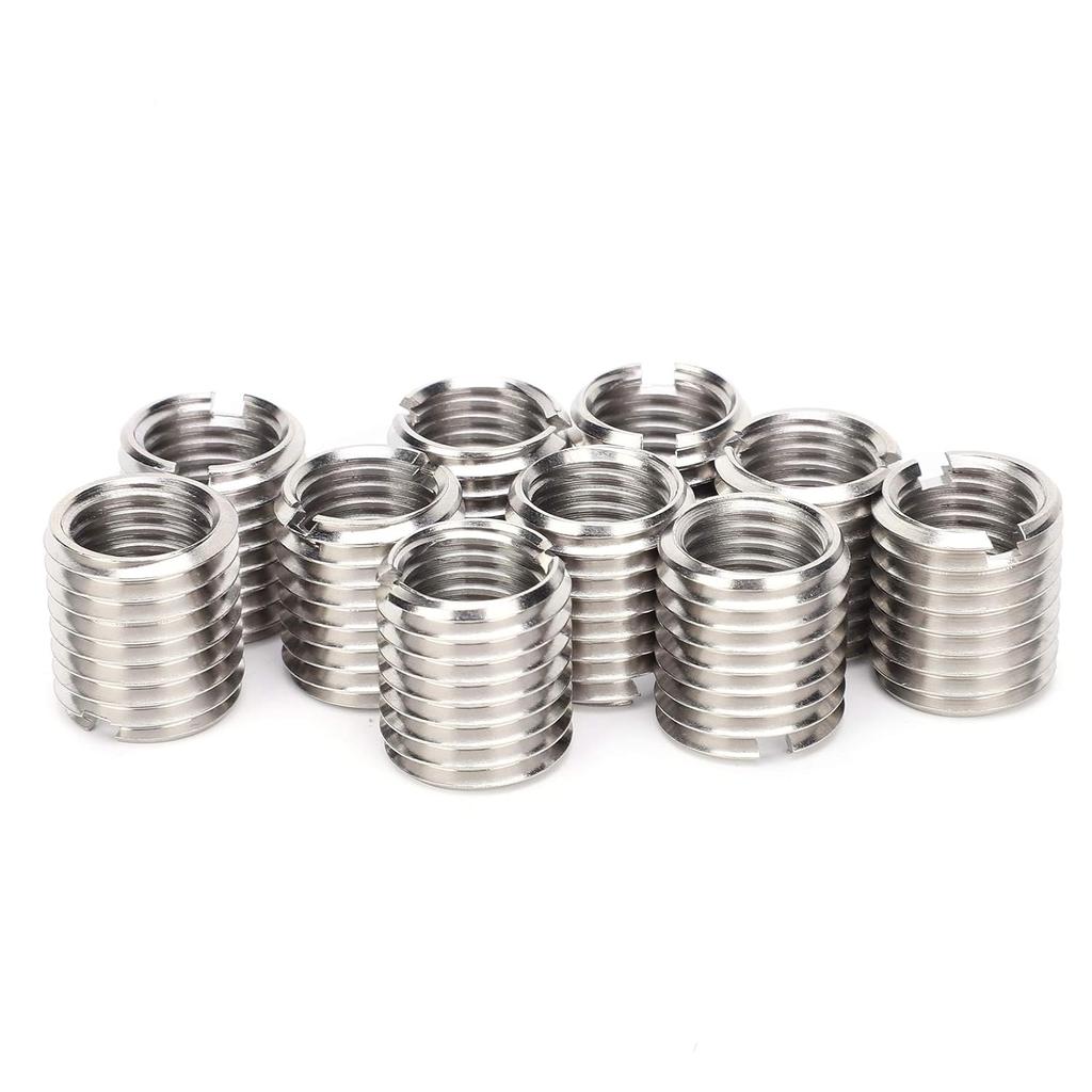 10Pcs 22mm Threaded Insert Reducing Nuts, M16 X 2 Female To M20 X 2.5 Male Repair Insert Nut Thread Nut Conversion Kit Stainless Steel