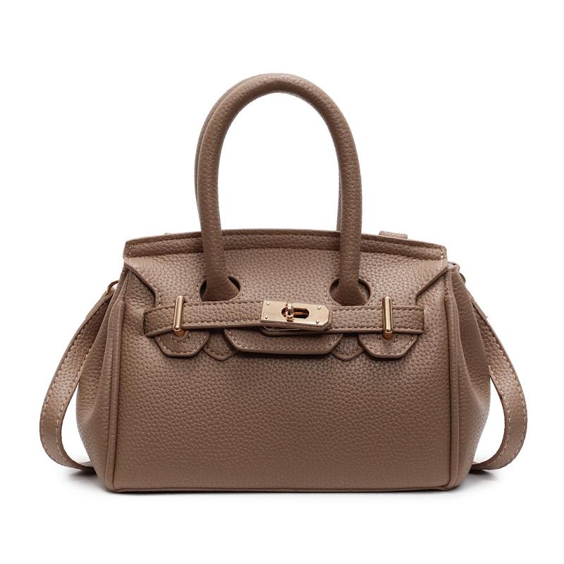 Princess Diana bag 2025 spring new women's lychee pattern Kelly bag portable messenger bag single shoulder commuter platinum bag