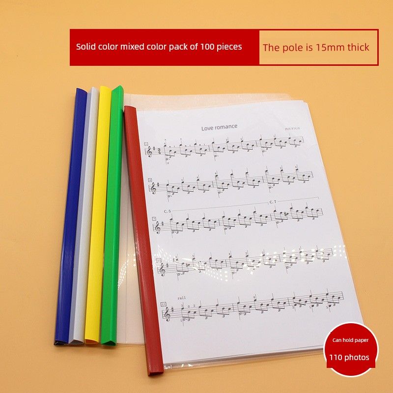 Thickened Slide Grip Report Cover A4 Bar File Folder Book Cover Transparent Folder Insert File Info Booklet Large Capacity