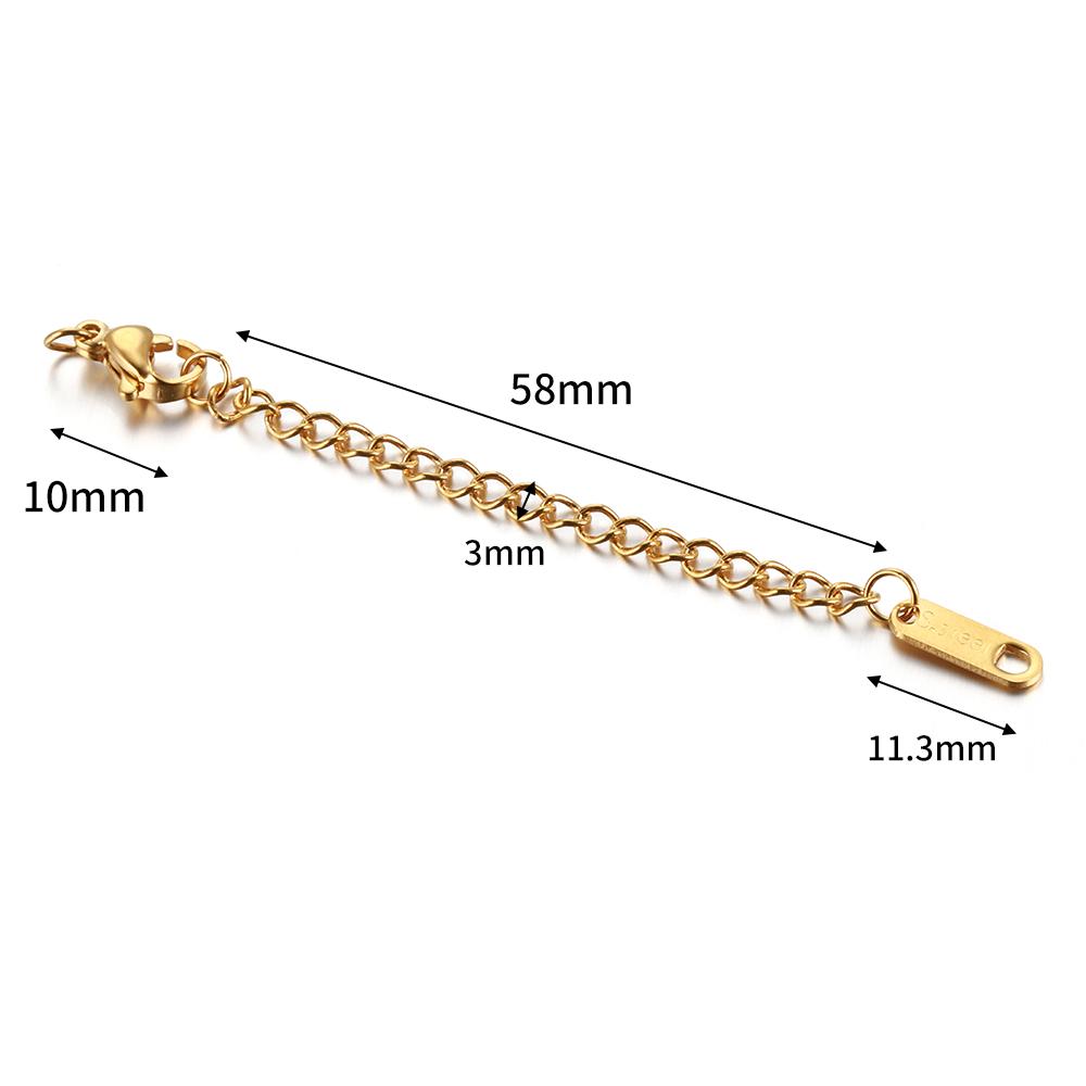 50pcs 10pcs Stainless Steel Extended Extension Tail Chain Lobster Clasps Connector Bracelet Necklace DIY Jewelry Making Finding