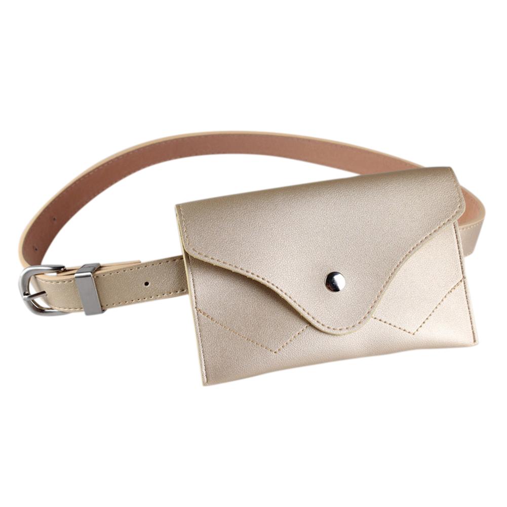 Women Simple Fashion Adjustable Belt Elegant All-match Pin Buckle Waistband with A Mini Bag