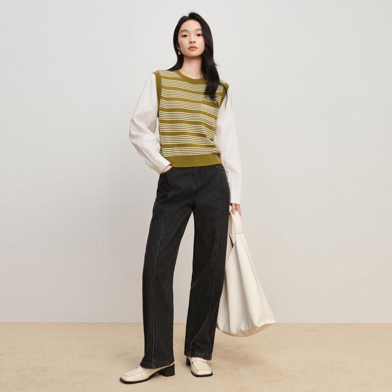 Elva' Island Women's High-Waist Straight-Leg Denim Jeans