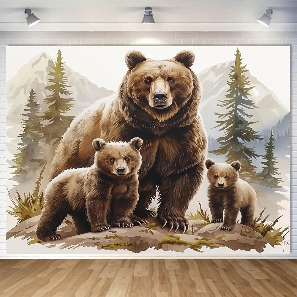 1Pcs All Season Forest Bear Print Decoration Background Backdrop For Photo Studio Photo Booth Party