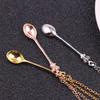 4 Colors Spoon Necklace  Spice Spoon Necklace Adjustable Mini Crowns Spoon Necklace Vintage Mini Spoon Pendant