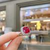 Jewelry Simulation Red Corundum Pendant 12 * 12 Red Treasure Ring 10 * 10 Princess Square Earrings 8 * 8 Set
