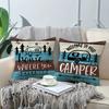 1/4pcs Rustic Farmhouse Camping Throw Pillow Covers Camper Themed Decorative Pillow Cases for Outdoor Indoor Home Decor