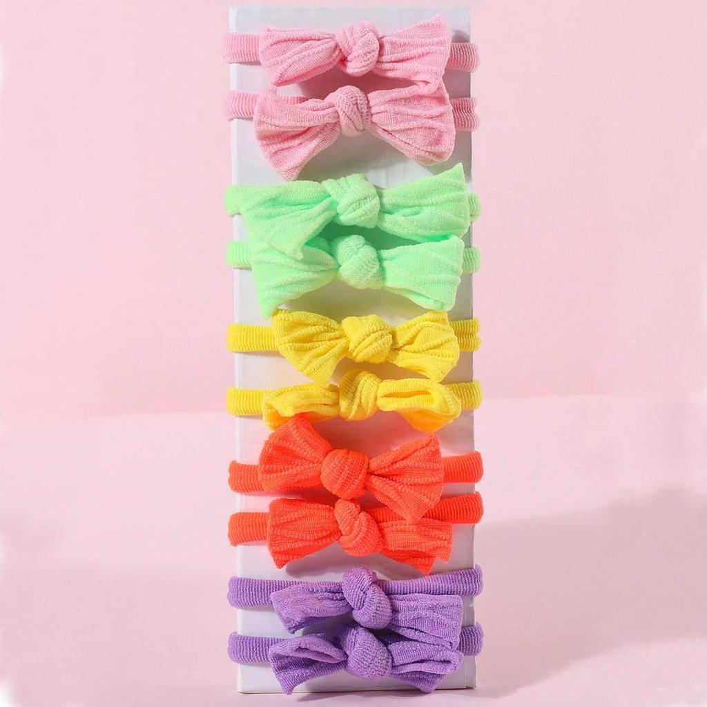 10Pcs/Set Women Girls Bowknot Hair Bands 4CM Elastic Headbands Colorful Bow Tie Scrunchies Headwear Girls Hair Accessories Gift