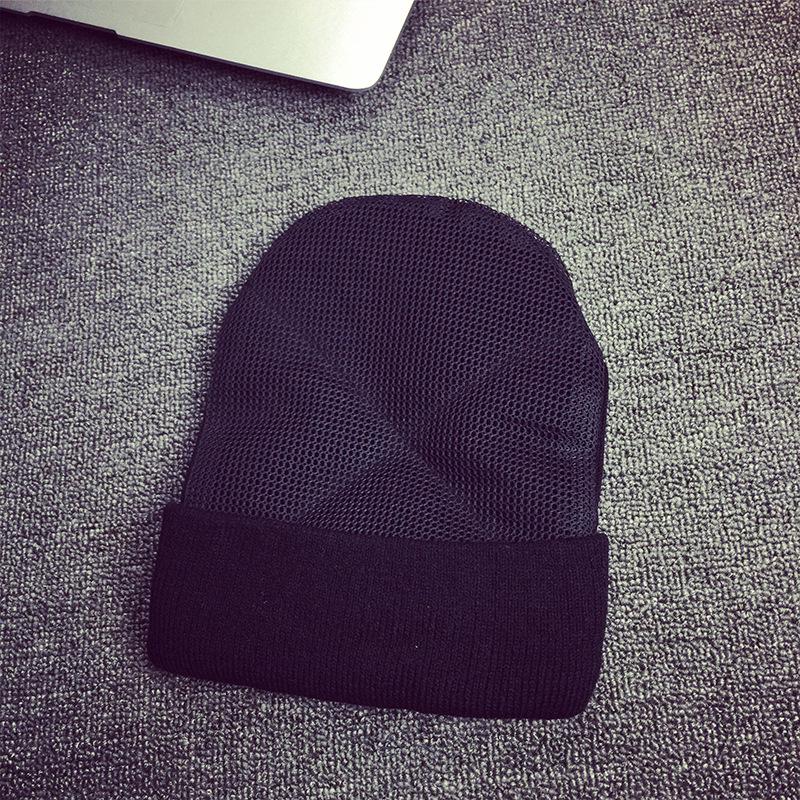 Head-Turning Wool Knit Beanie with Wear-Resistant Mesh for Autumn/Winter Hip Hop Street Dance