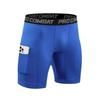 Men's Quick-Dry Compression Shorts with Pockets - High Elasticity, Ideal for Running, Training, and Basketball.