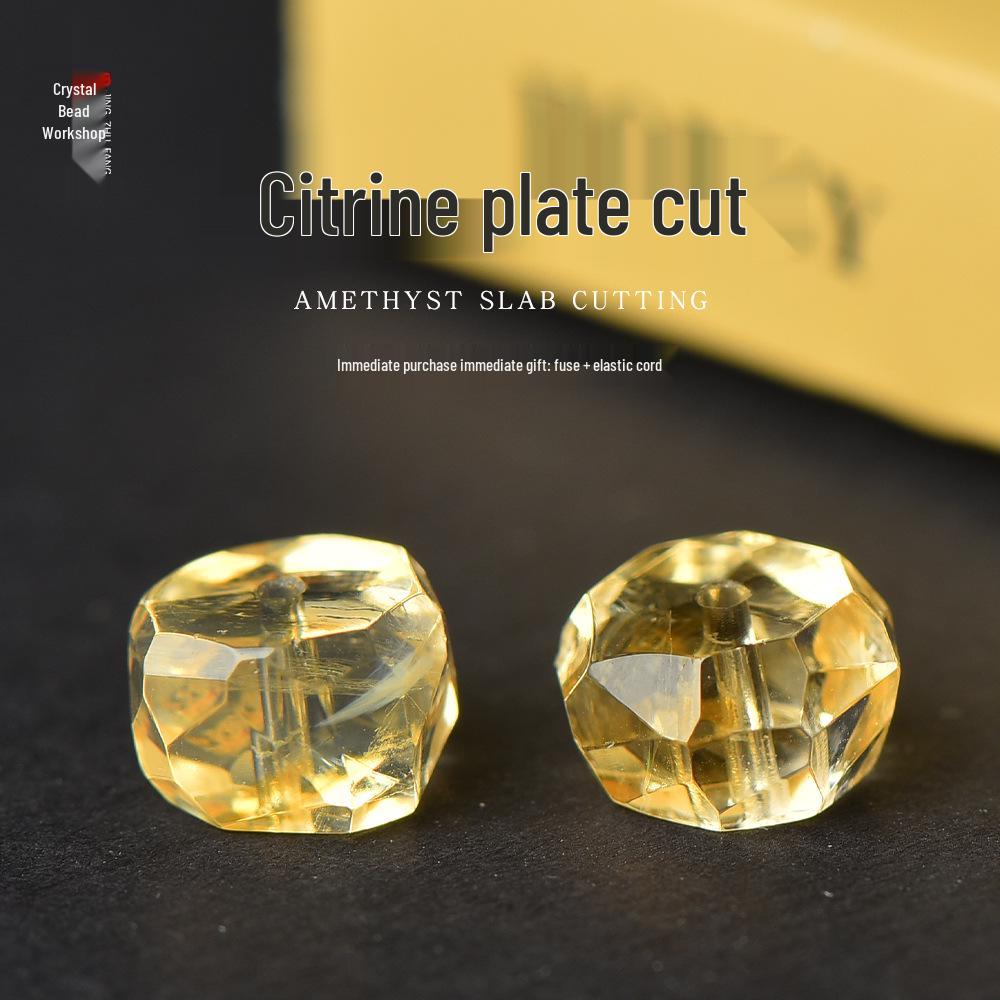 High-Quality Faceted Yellow Citrine Round Beads for DIY Wealth Bracelets & Jewelry