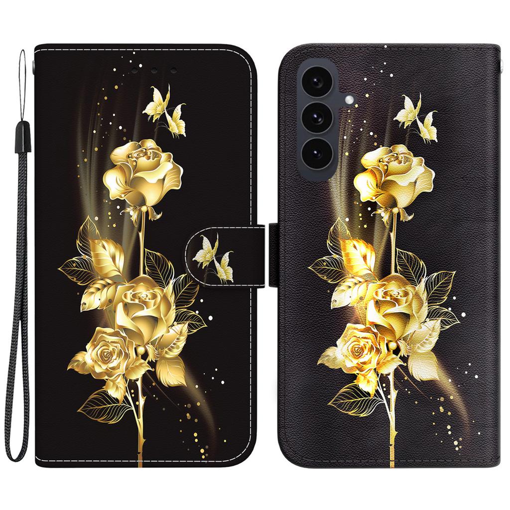 For Samsung Galaxy S25 FE Wallet Phone Case Anti-Drop Pattern Printing Leather Flip Cover with Strap