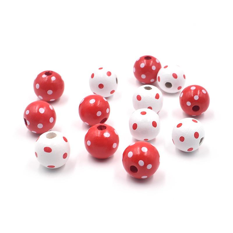 20pcs 16mm Mix Color Wood Beads Wooden Round Beads Wooden Spacer Beads for Bead Crafts Making Home Decor