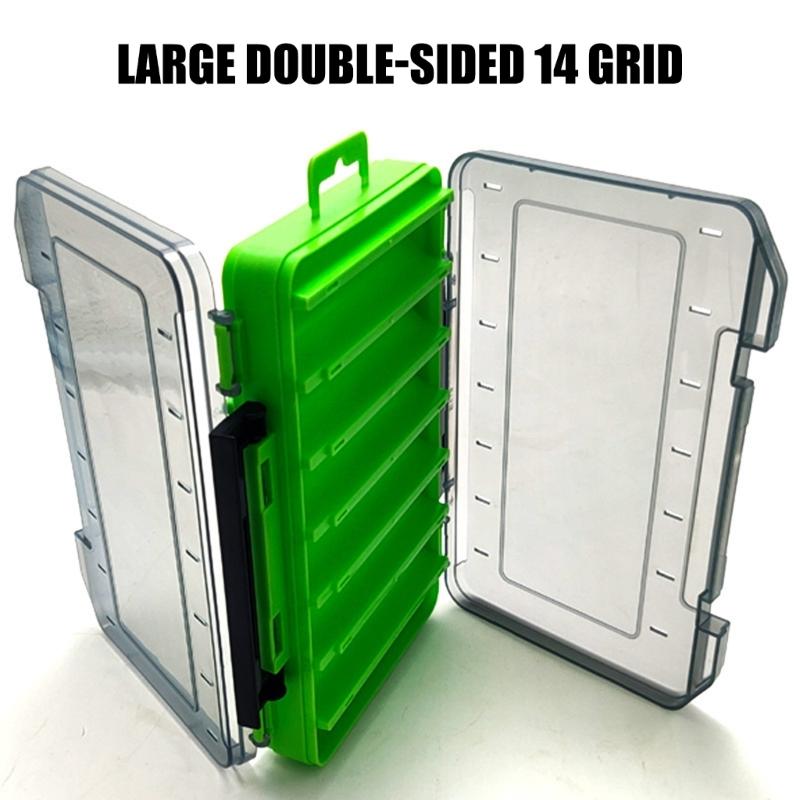 Double Sided Fishing Tackle Storage Box Plastic Fishing Tool Case Jigs Head Hook Storage Organizers Fishing Supply